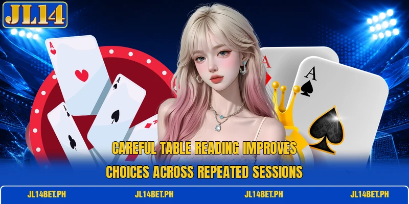Careful table reading improves choices across repeated sessions Careful table reading improves choices across repeated sessions