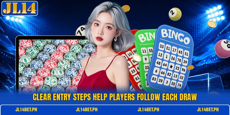 Clear entry steps help players follow each draw Clear entry steps help players follow each draw