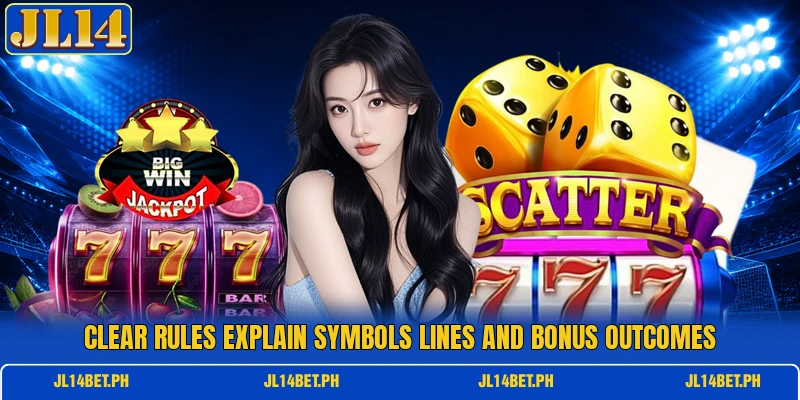 Clear rules explain symbols lines and bonus outcomes Clear rules explain symbols lines and bonus outcomes