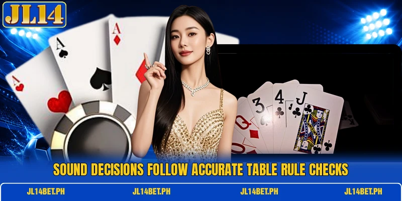 Sound decisions follow accurate table rule checks Sound decisions follow accurate table rule checks